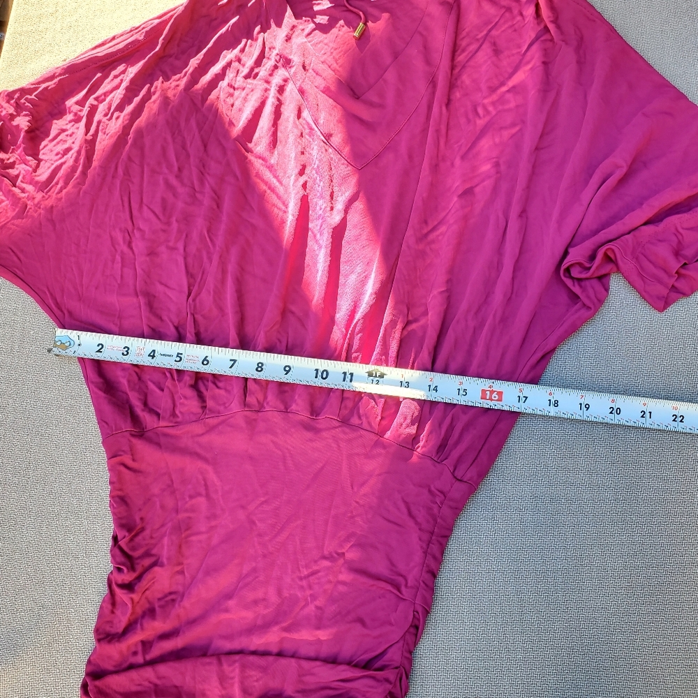 D&G Womens Magenta Hooded Pullover Top - Picture 6 of 7